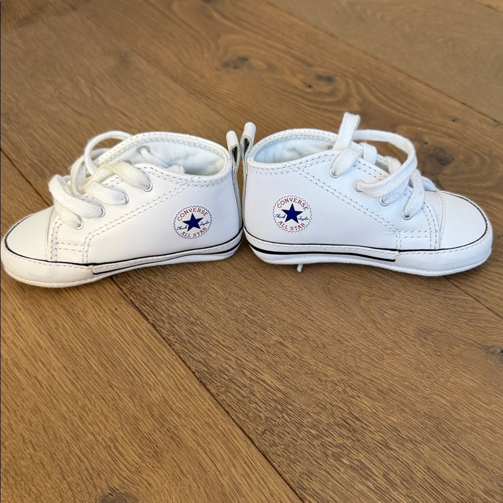 Converse Kids White and Blue Sneakers